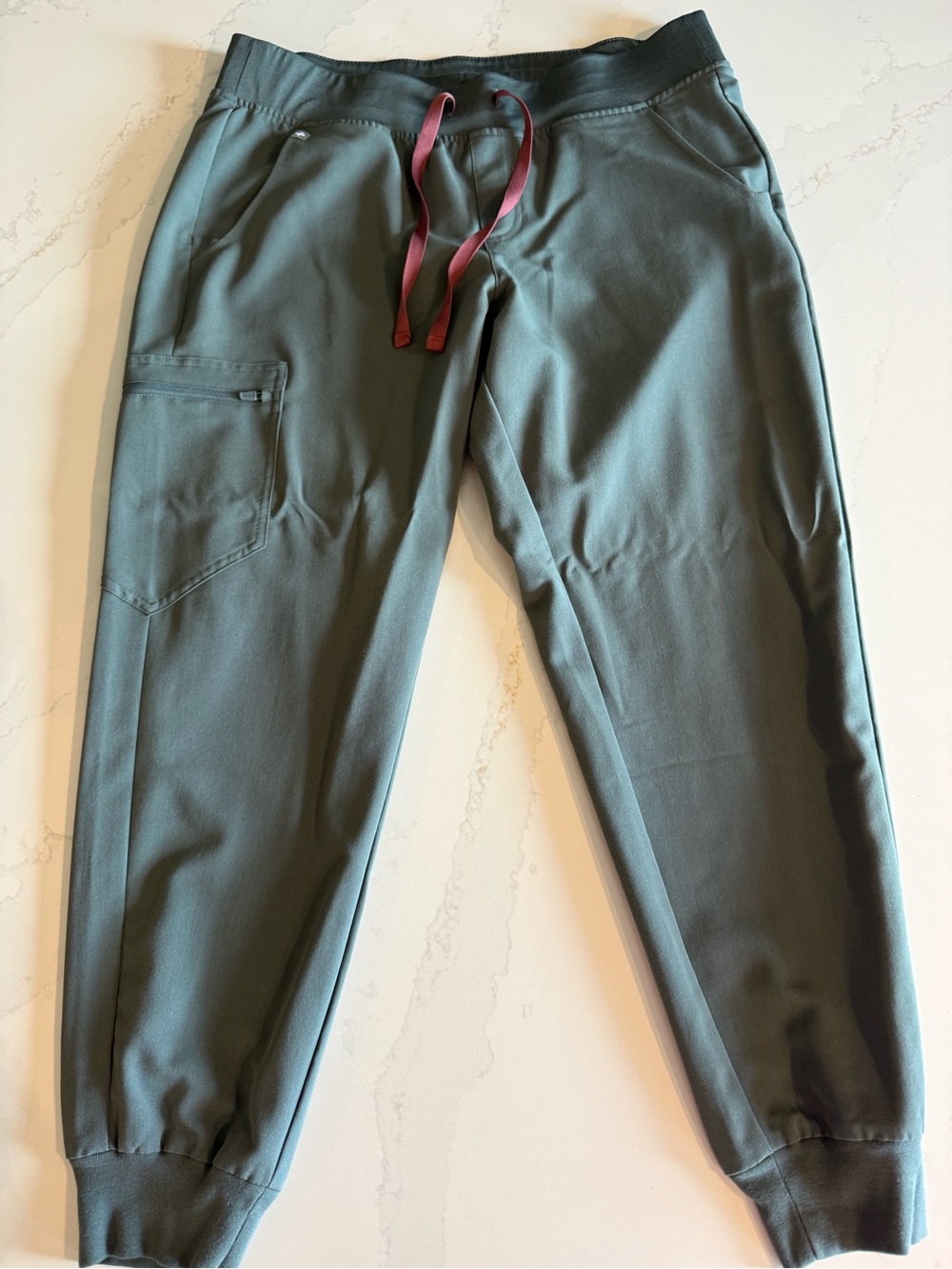 FIGS Womens Jogger Pants with Burgundy Drawstring